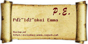 Pölöskei Emma névjegykártya